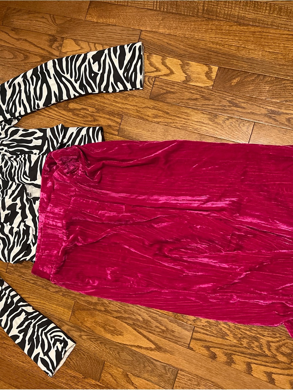 Cider Crushed Velvet Wide-Leg Pants in Magenta